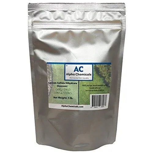 Calcium Sulfate Dihydrate - Gypsum - CaSO42H2O - 1 Pound  