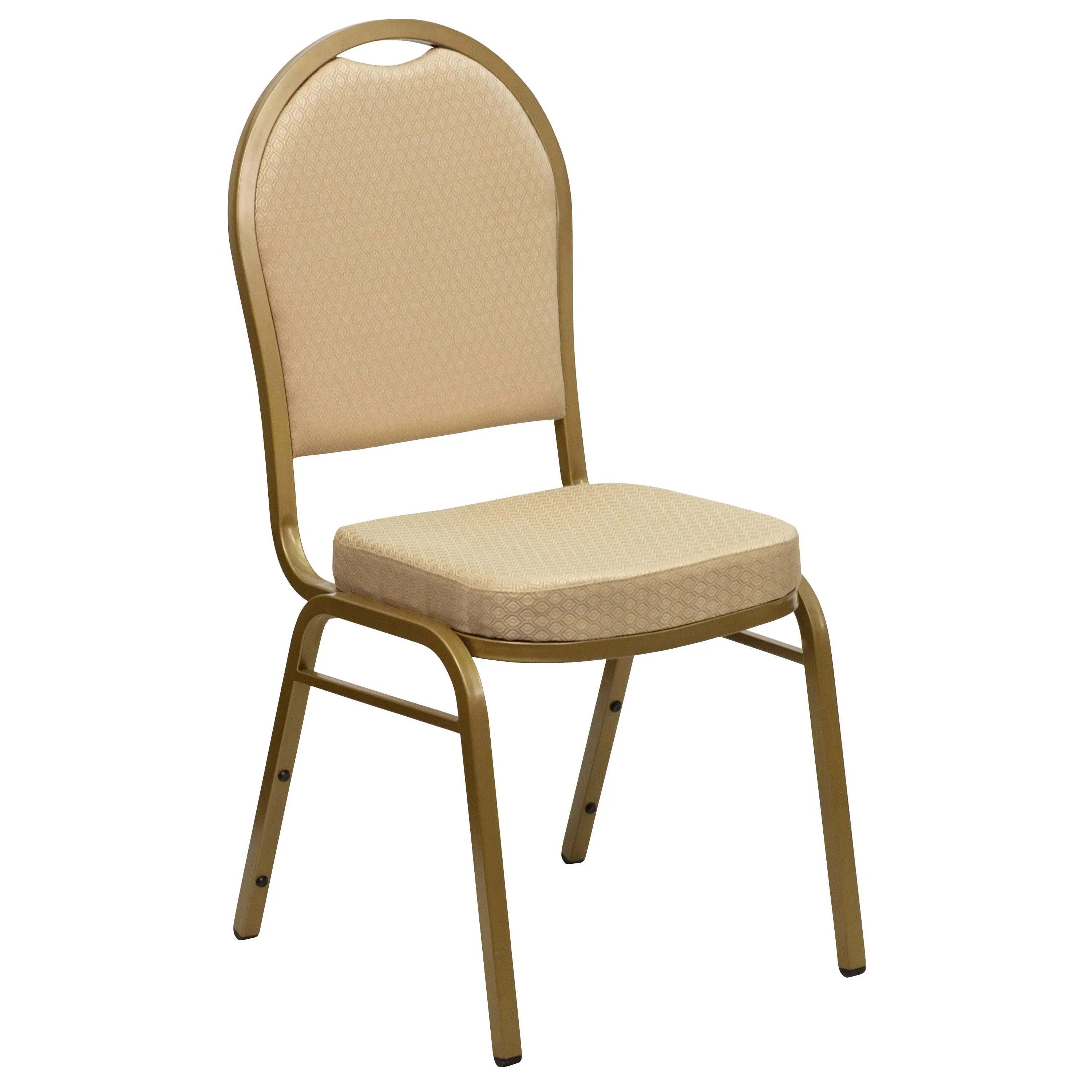 Flash Furniture HERCULES Series Dome Back Stacking Banquet Chair in Green Patterned Fabric - Gold Vein Frame