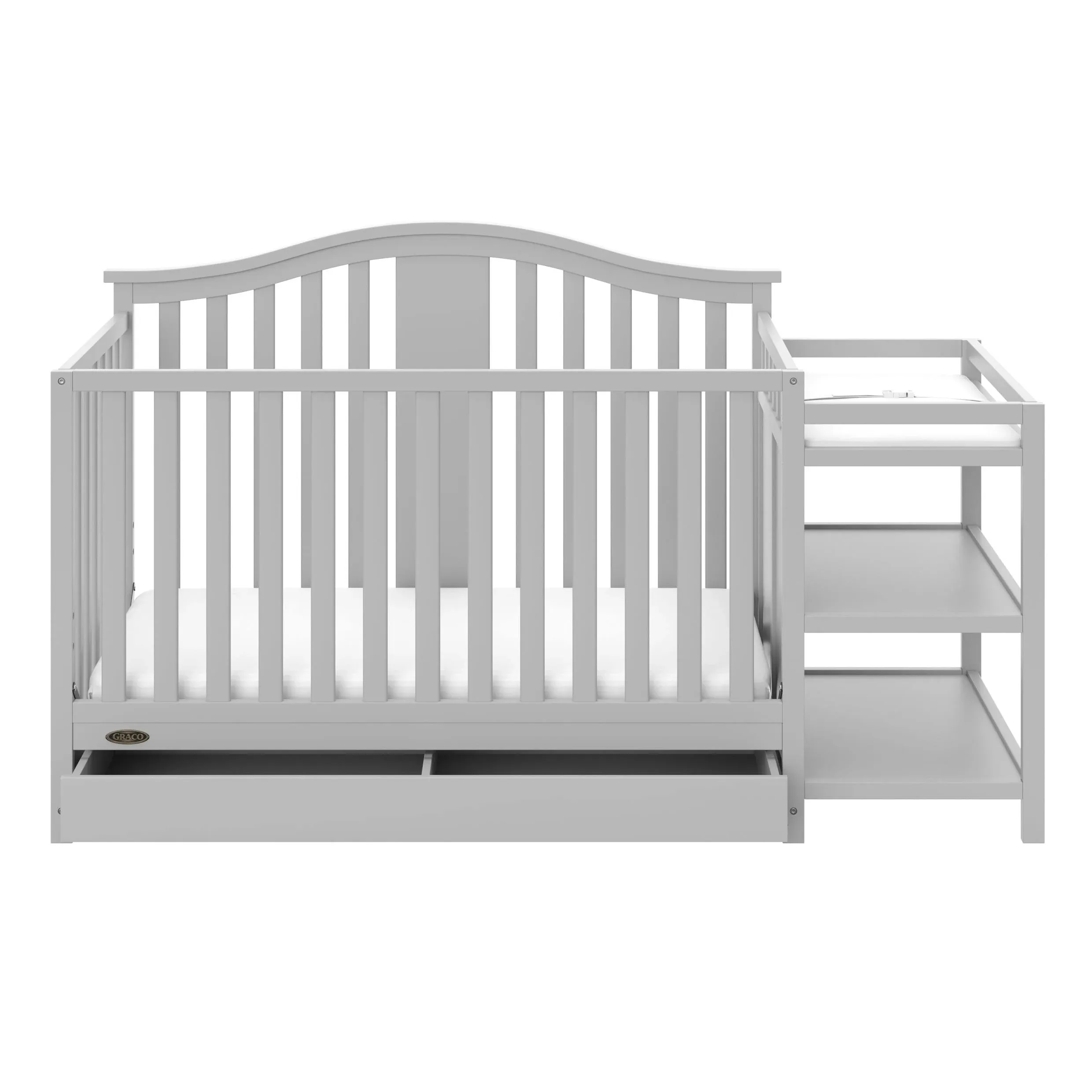 Graco Solano 4 in 1 Convertible Crib and Changer with Drawer Pebble Gray