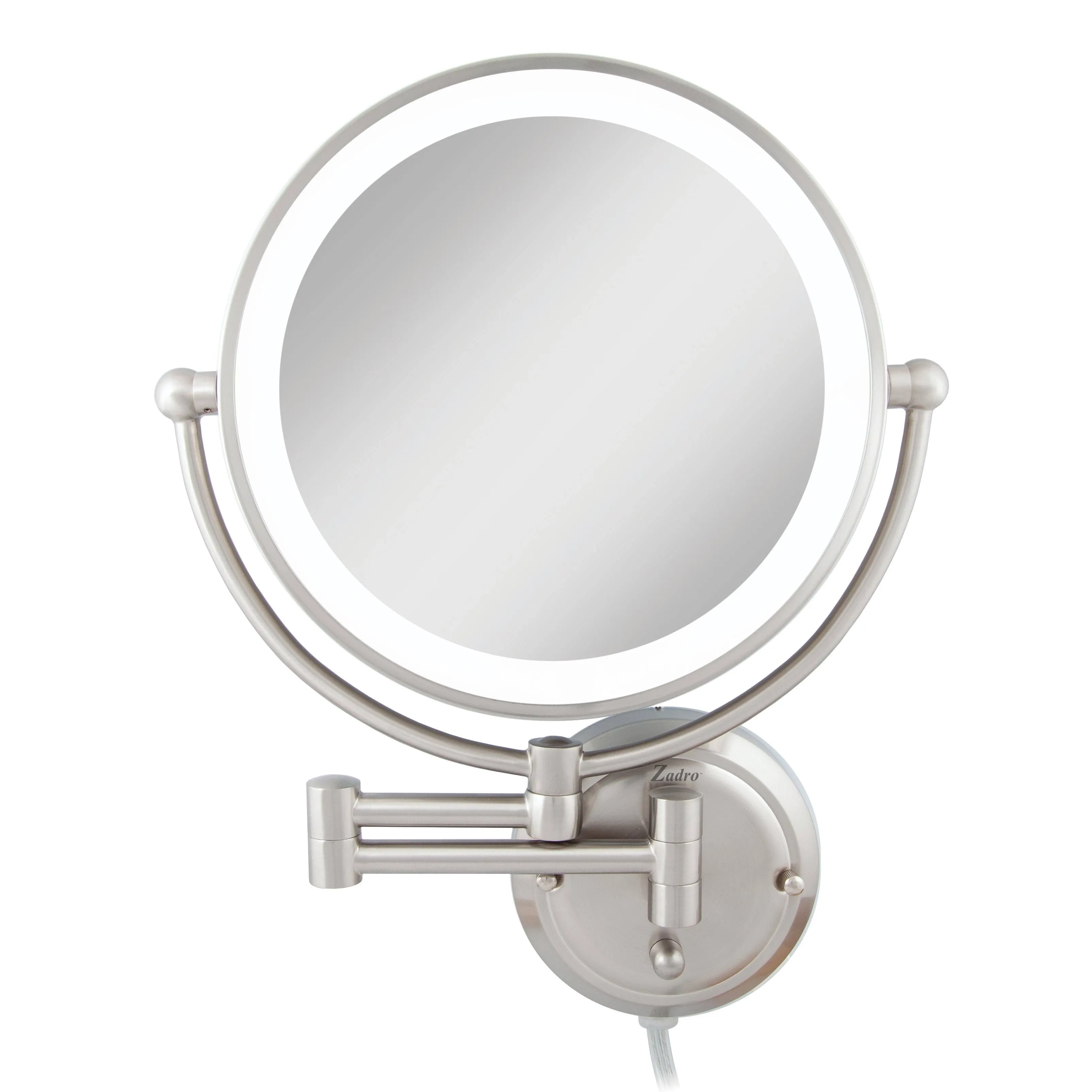 Zadro Glamour Lighted Wall Mounted Makeup Mirror with 5X Magnification