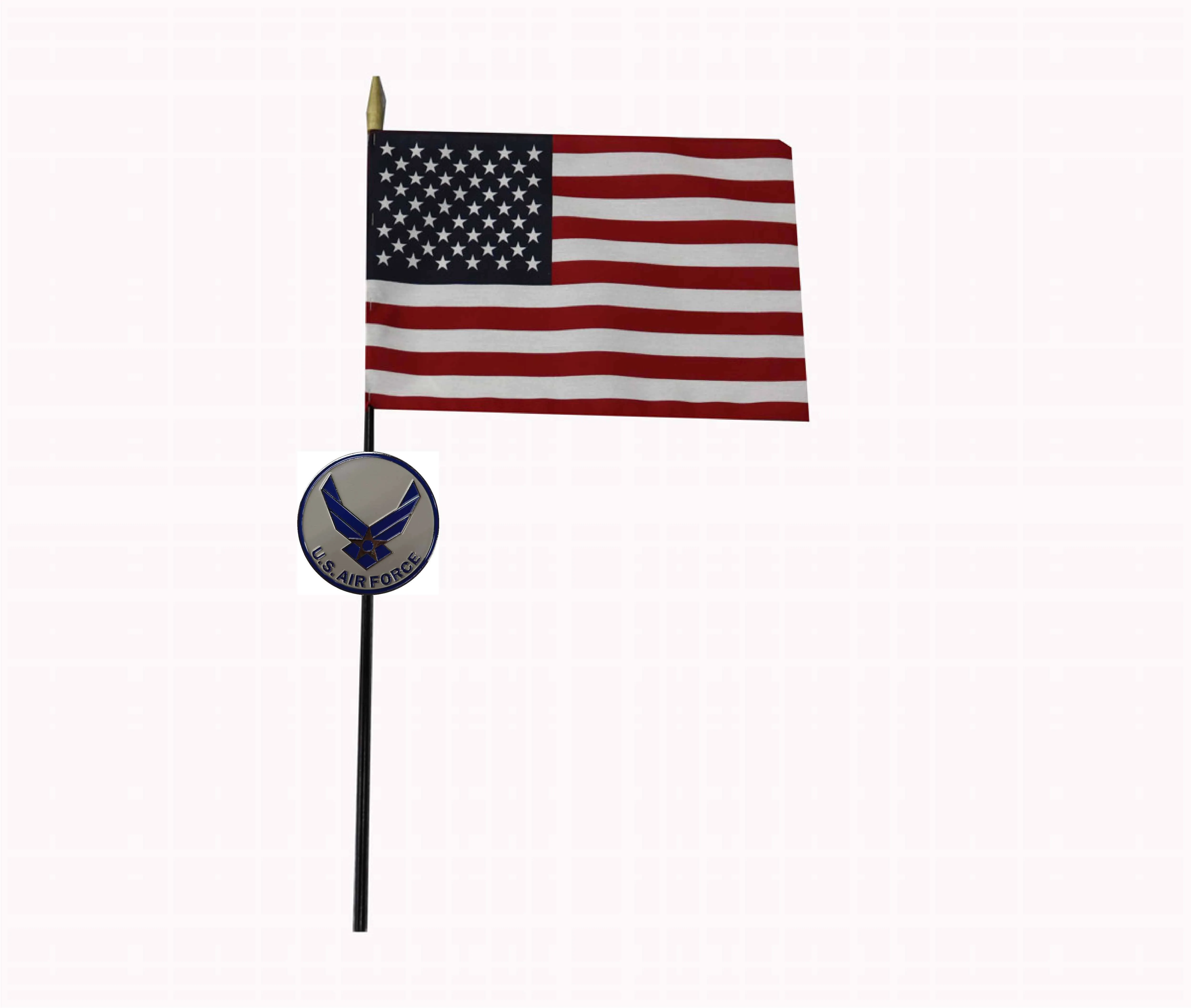 Allied Air Force Wings Veteran Grave Marker With 30 Inch Tall American Cemetery Flag, Officially Licensed Military Seal