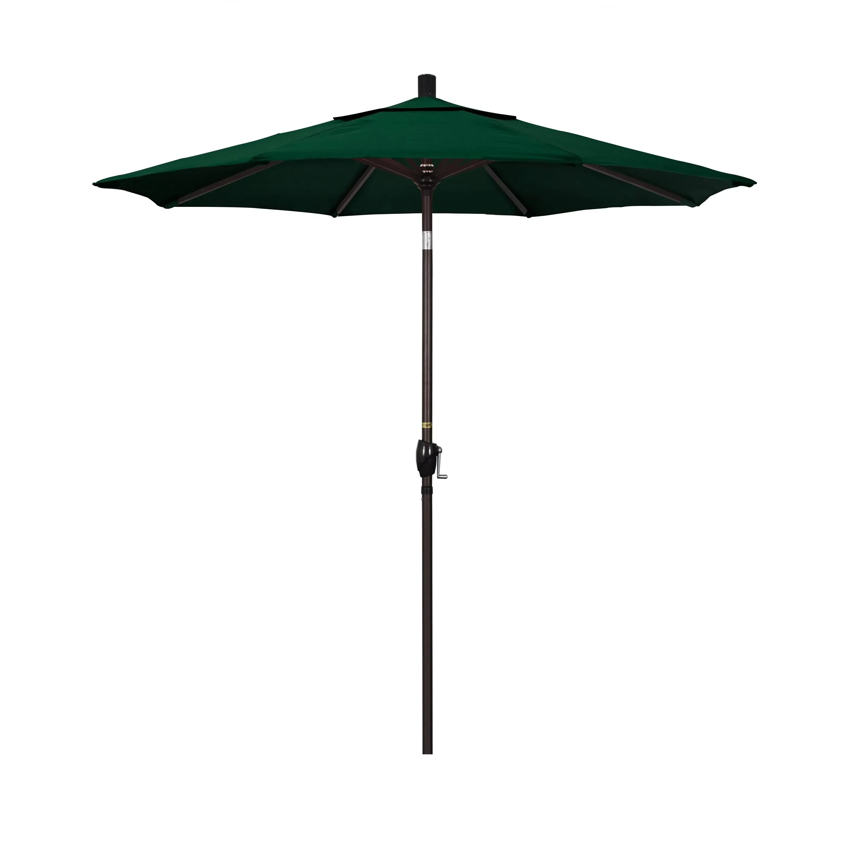 California Umbrella 7.5 ft. Aluminum Market Umbrella Push Tilt - Bronze-Sunbrella-Forest Green