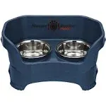 Neater Pets Neater Feeder Deluxe Mess-Proof Elevated Food & Water Bowls for Medium Dogs, Dark Blue