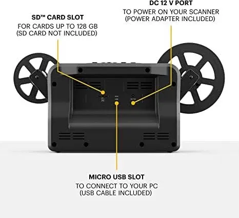 Kodak - REELS Film Scanner and Converter for 8mm and Super 8 Film - Black