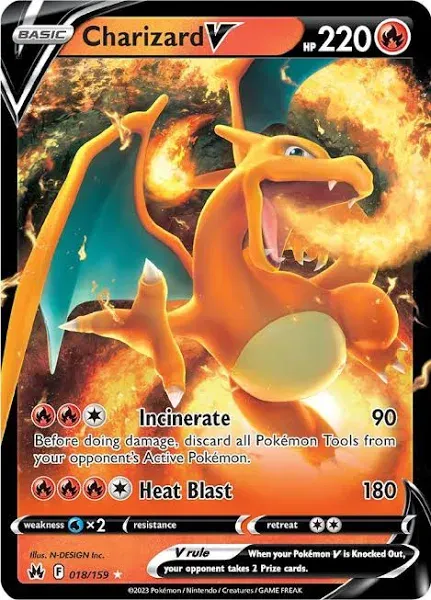 Pokemon Crown Zenith Rare Charizard V Trading Card Game