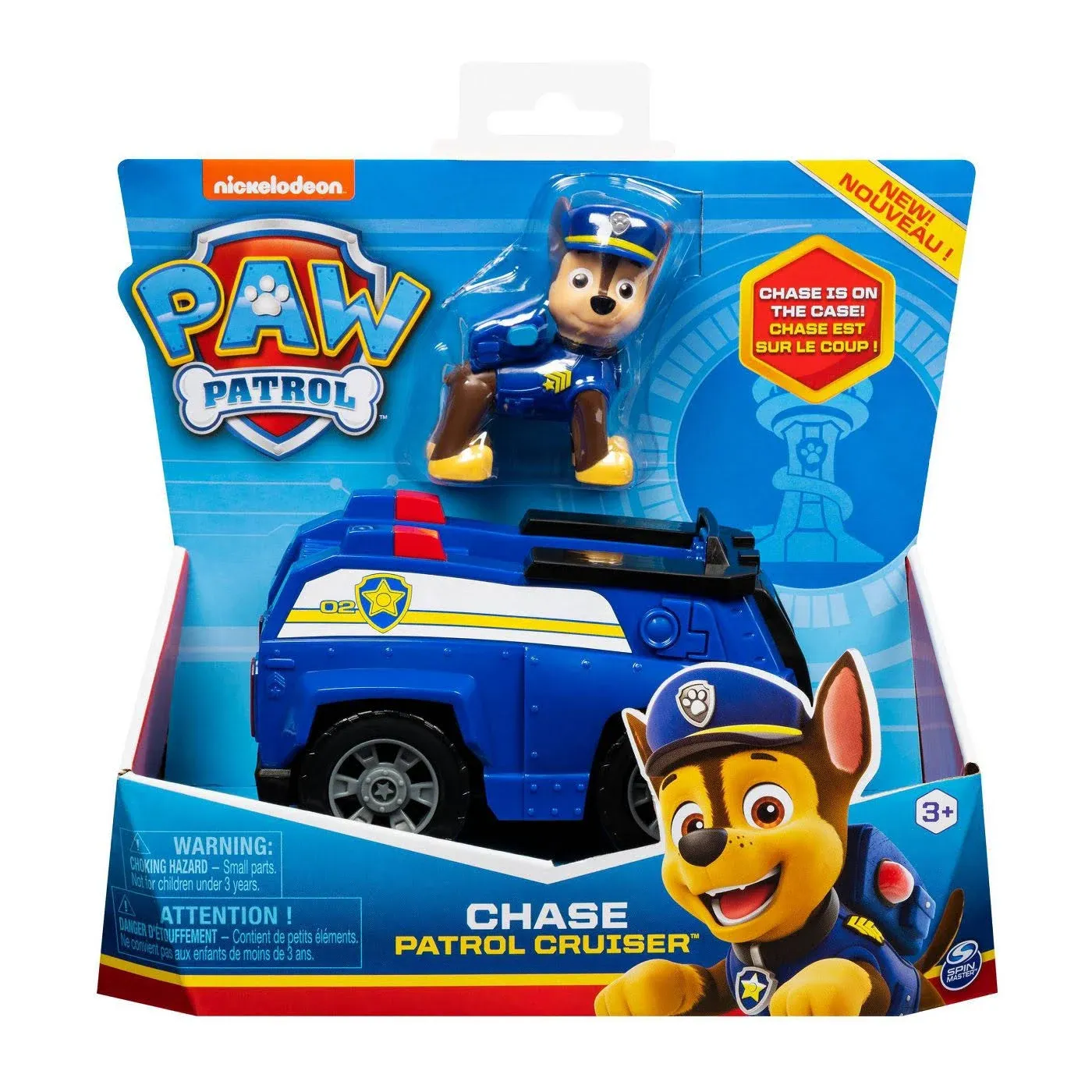 Nickelodeon PAW PATRO CHASE w/ POLICE CRUISER Blue TOY VEHICLE (B4-2)