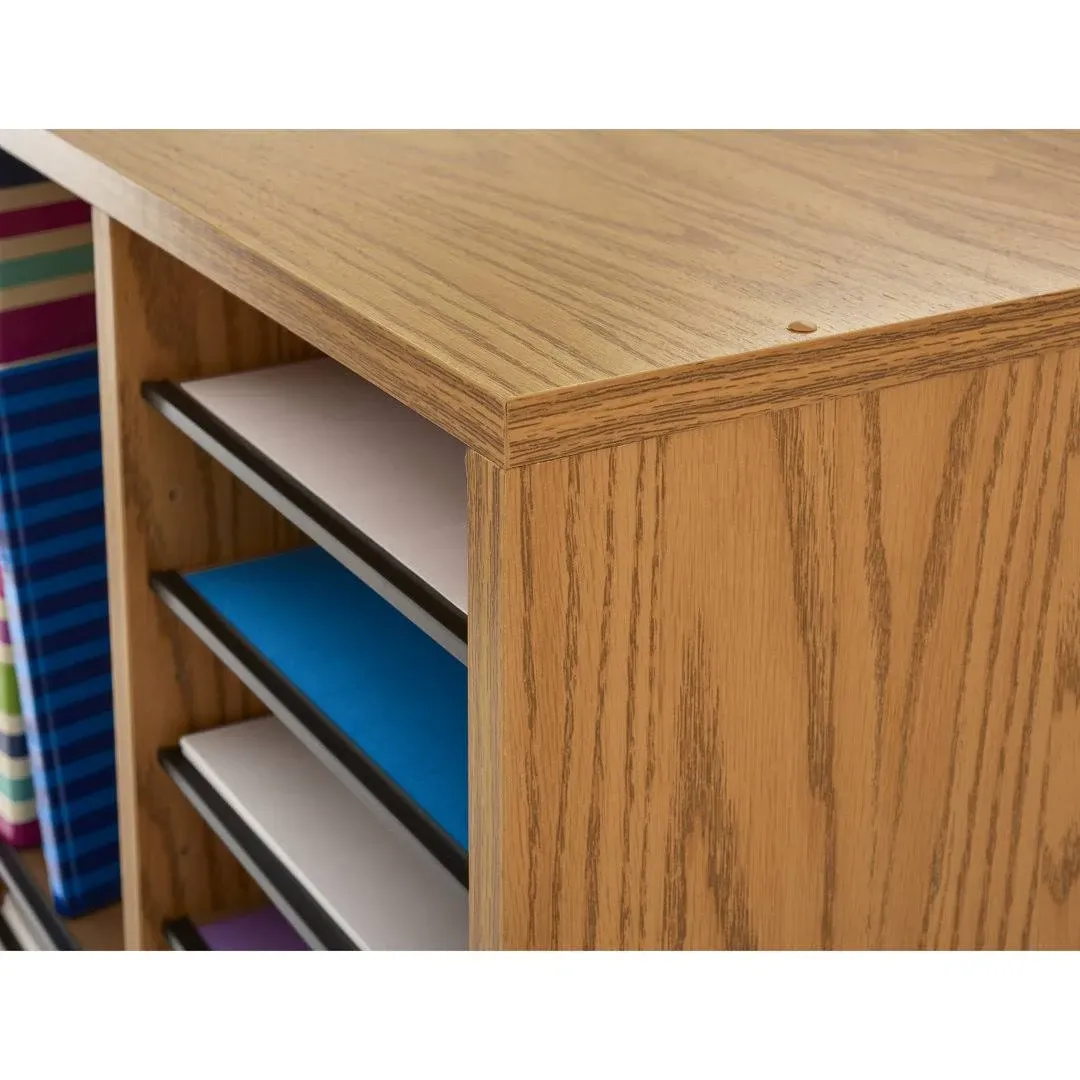 Wood/Laminate Literature/Cd Sorter, 16 Section, 19.5x11.75x21, Medium Oak - Contemporary - Filing Cabinets - by VirVentures | Houzz