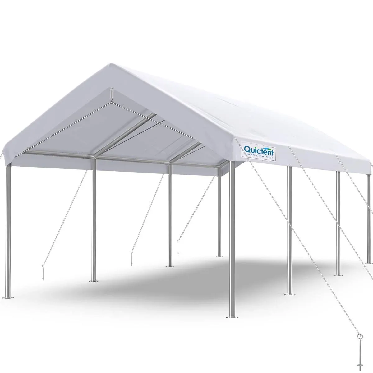 10&#39; x 20&#39; Heavy Duty Carport Garage Car Shelter Galvanized Steel Outdoor Open Canopy Tent