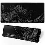 Japanese Gaming Mouse Pad Black Mouse Pad Kanagawa Large Mousepad Non-Slip Base