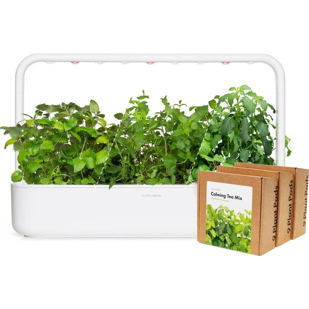 Click &amp; Grow Indoor Herbal Tea Gardening Kit | Smart Garden 9 with Grow Light