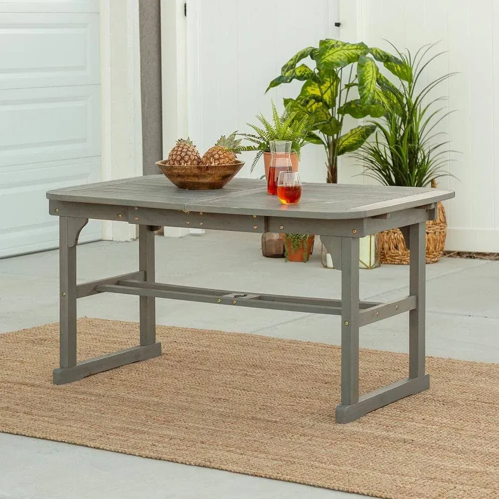 Walker Edison Furniture Outdoor Dining Table 30&#034; x 79&#034; x 35&#034; Wood Grey Wash