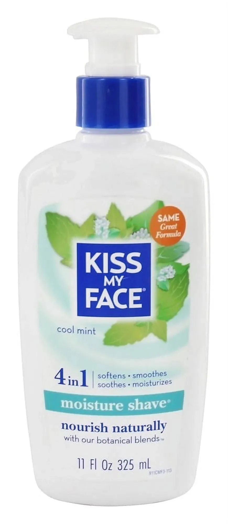 Kiss My Face Moisture Shave, 4 in 1, Cool Mint - 11 fl oz