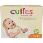 First Quality Baby Diaper Cuties&reg; Complete Care Tab Closure Size 1 Disposable Heavy Absorbency, 176/CS 