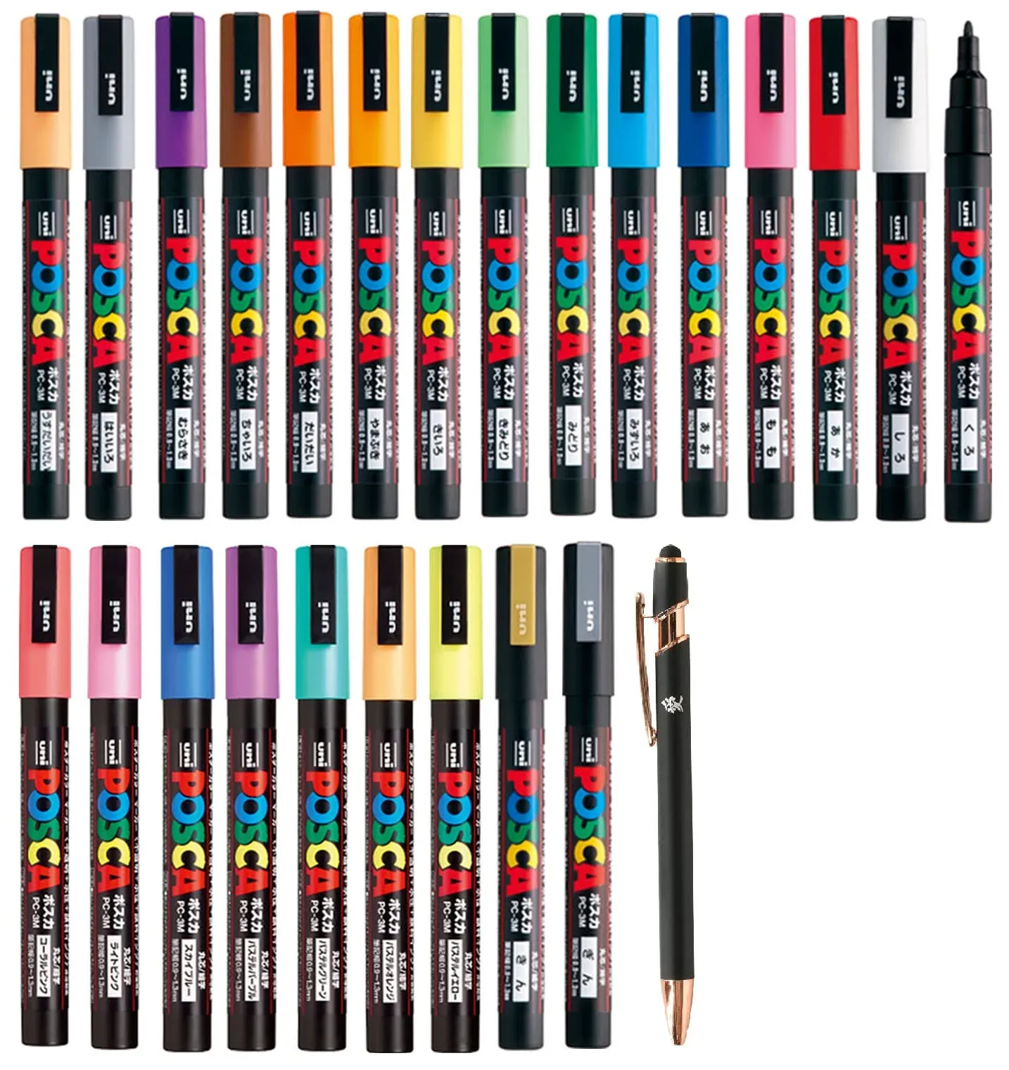 Posca Paint Marker Pen, Fine Point PC-3M 24 Colors Set Japanese Domestic Mark...