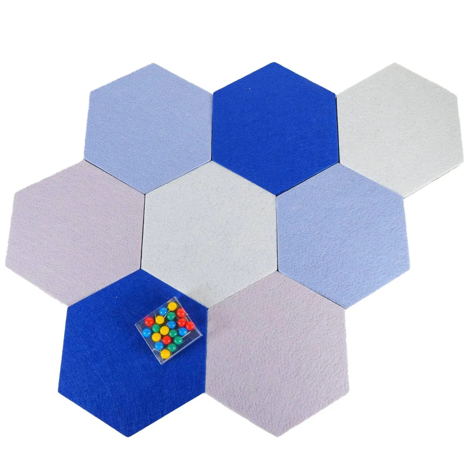 8 Pieces Hexagon Felt Cork Board Tiles with Easy Peel Self Adhesive, Includes 20