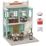 Calico Critters Town Series Delicious Restaurant, Fashion Dollhouse Playset, 36 months to 96 months, Furniture and Accessories Included (CC3012)