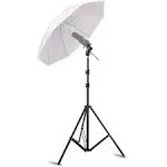 Selens Photo Umbrella Kit 33"/84cm White Soft Umbrella with Light Stand and Metal Flash Bracket Mount for Portrait Photography , Studio and Video