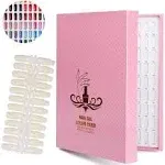 Noverlife 216 Nail Colors Chart Display, Nail Gel Polish Display Book with 216 False Nail Tips, Professional Salon Nail Color Swatches Nail Practice Card Board