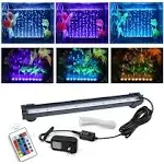 Aquarium Air Bubble Light, RGB LED Fish Tank Light with 16 Colors 4 Modes, Remote Control IP68 Submersible LED Aquarium Lamp with for Turtle Tank, Be