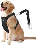 VavoPaw Dog Vehicle Safety Vest Harness, Adjustable Soft Padded Mesh Car Seat Belt Leash Harness with Travel Strap and Carabiner for Most Cars, Size