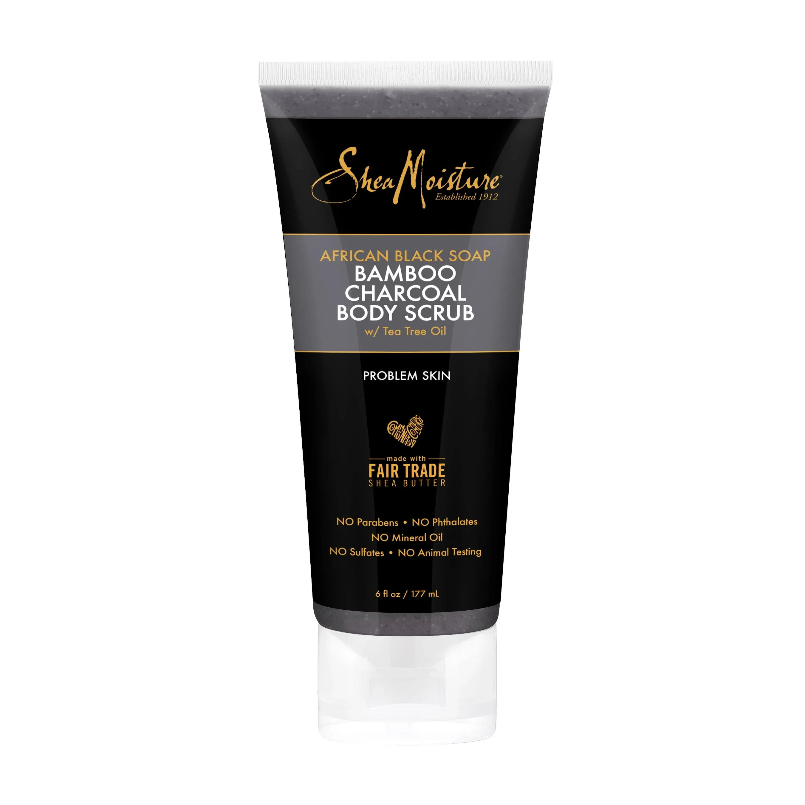 SheaMoisture African black soap bamboo charcoal body scrub exfoliate, 6 Ounce