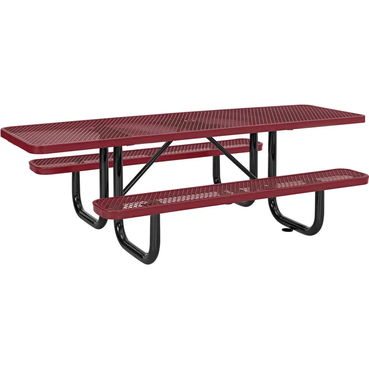 Global Industrial Expanded Steel Picnic Table Rectangular 62 x 29.5