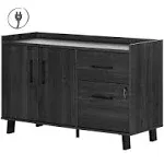 South Shore Kozack 47-1/2&quot;W x 18-1/4&quot;D Lateral 2-Drawer File Cabinet Credenza, Gray Oak