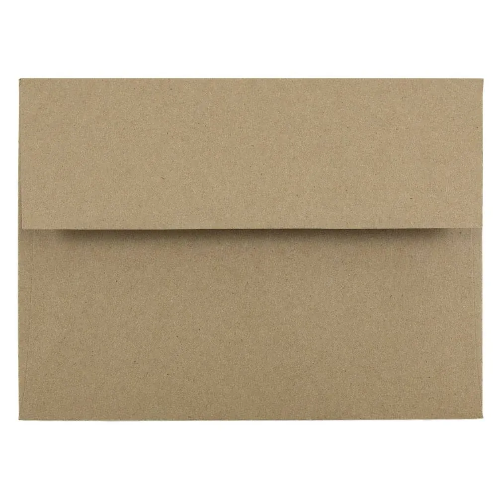 JAM PAPER A6 Premium Invitation Envelopes - 4 3/4 x 6 1/2 - Brown Kraft Paper Bag - 50/Pack