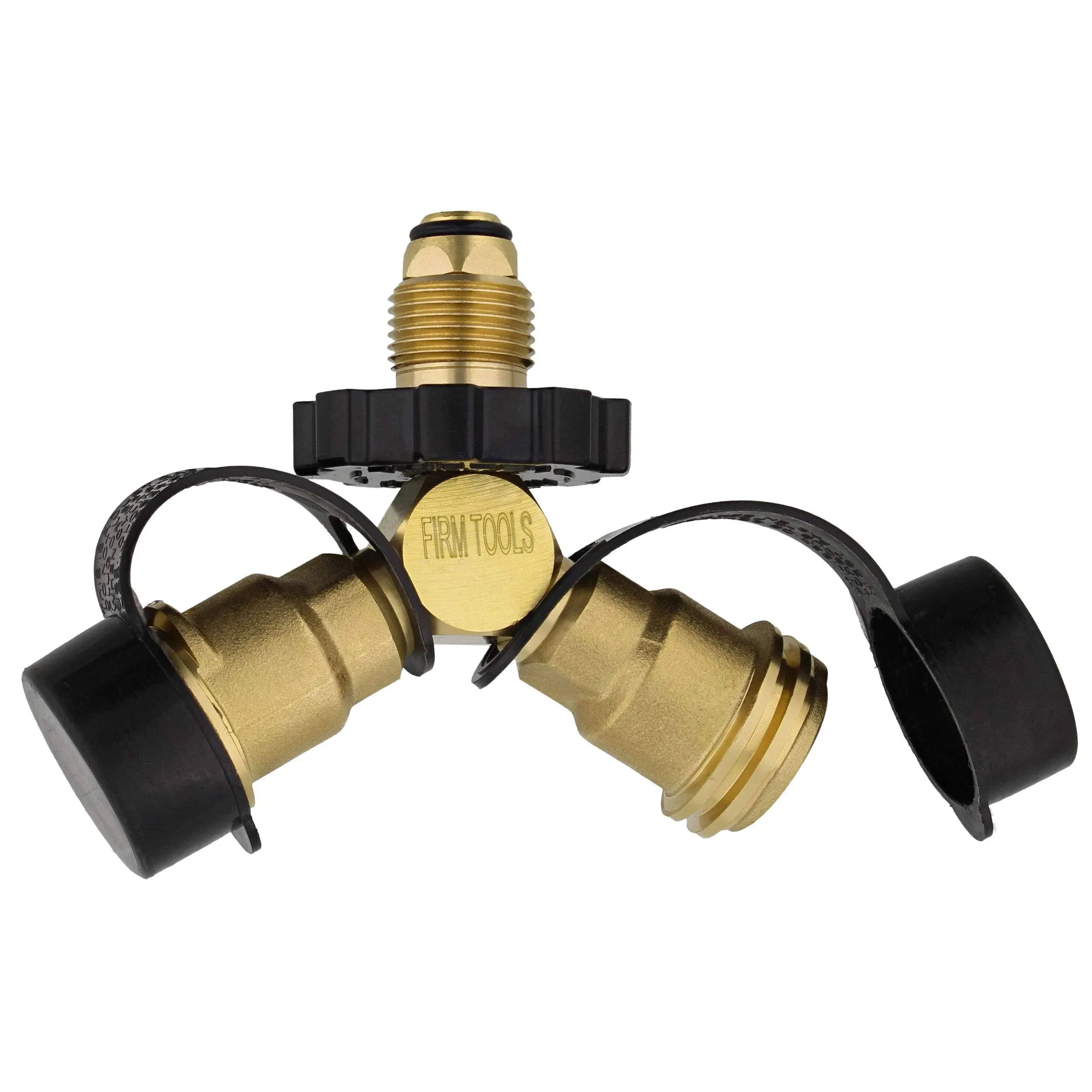 BISupply Propane Tank Adapter - 2 Way Propane Y Splitter POL and QCC1 Connection