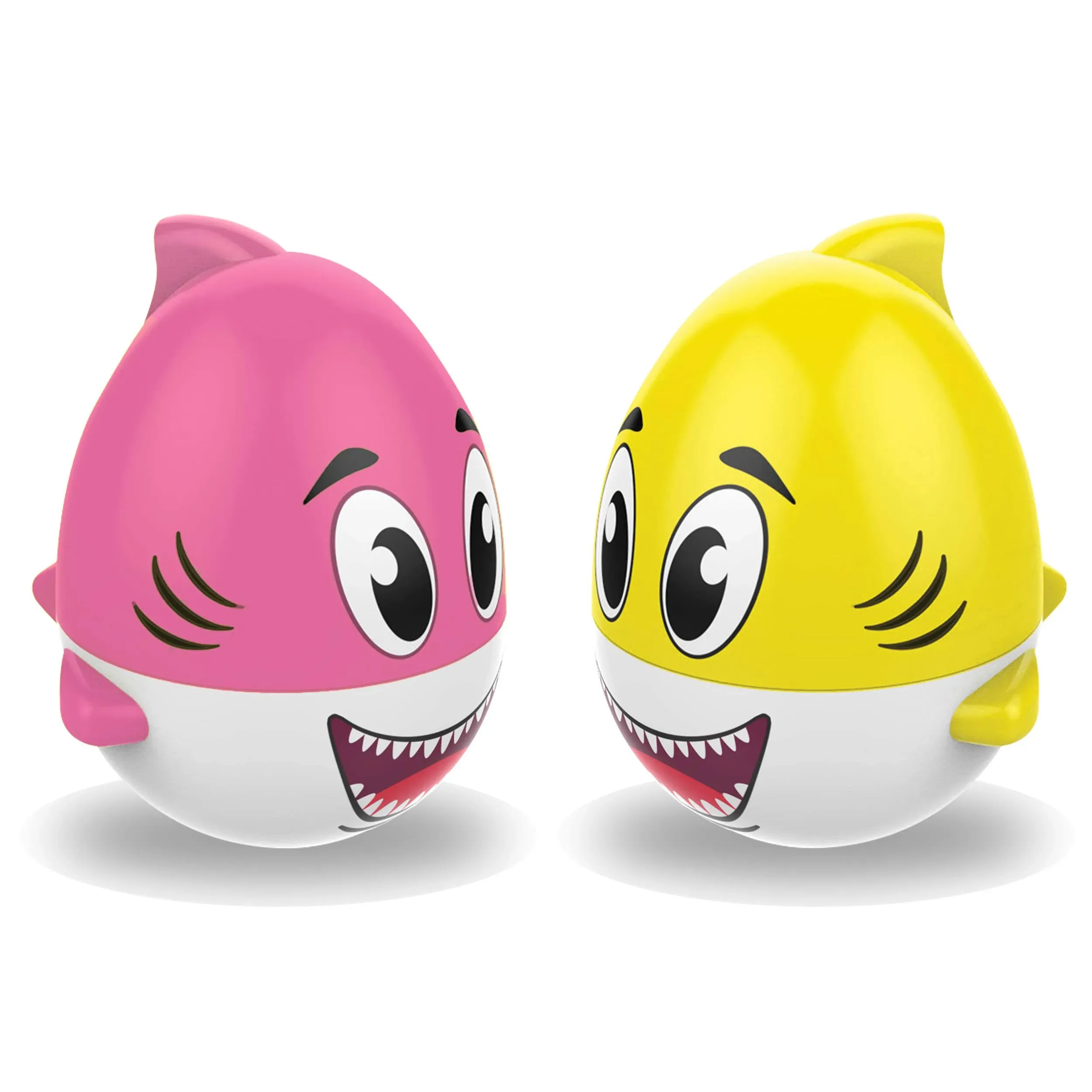 Kidzlane Shark Bath Toy for Babies and Toddlers | 2-Pack Pink and Yellow Bath Toy with Sound Effect