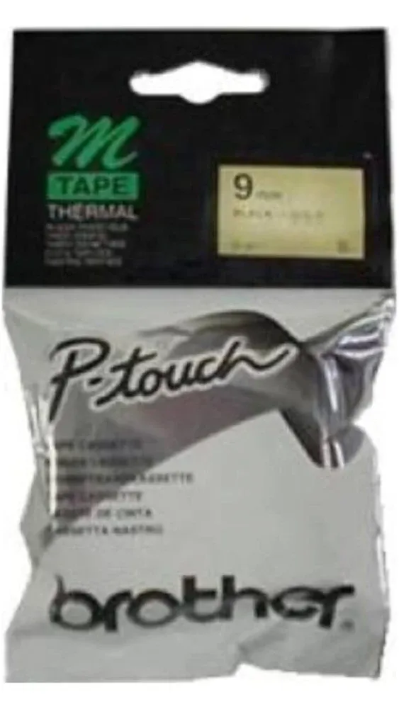 3/8" (9mm) Black on Gold P-Touch M Tape for Brother PT-85, PT85 Label Maker