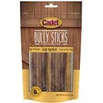 Cadet Bully Sticks Dog Treats 6 Ounces