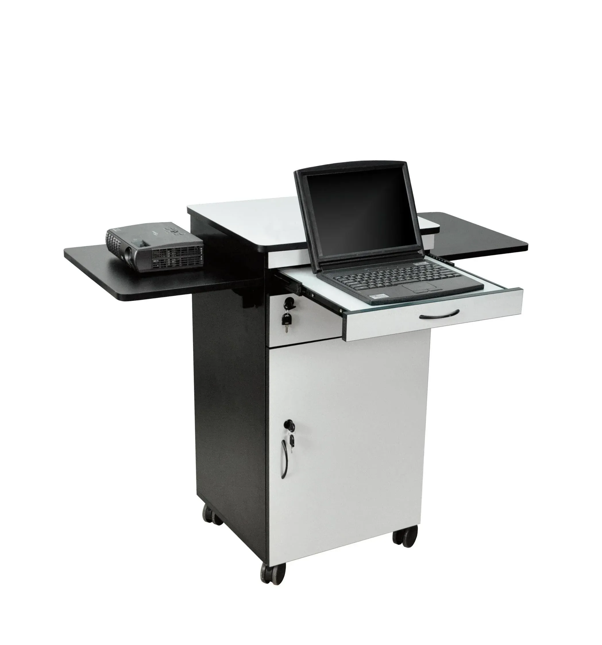 Luxor Wood Multimedia Workstation Cart