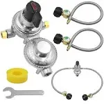 2-Stage Automatic Changeover LP Propane Regulator with 18&#034; Hoses Gauge