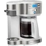 Hamilton Beach 2-Way Programmable Coffee Maker, White, 12 Cup