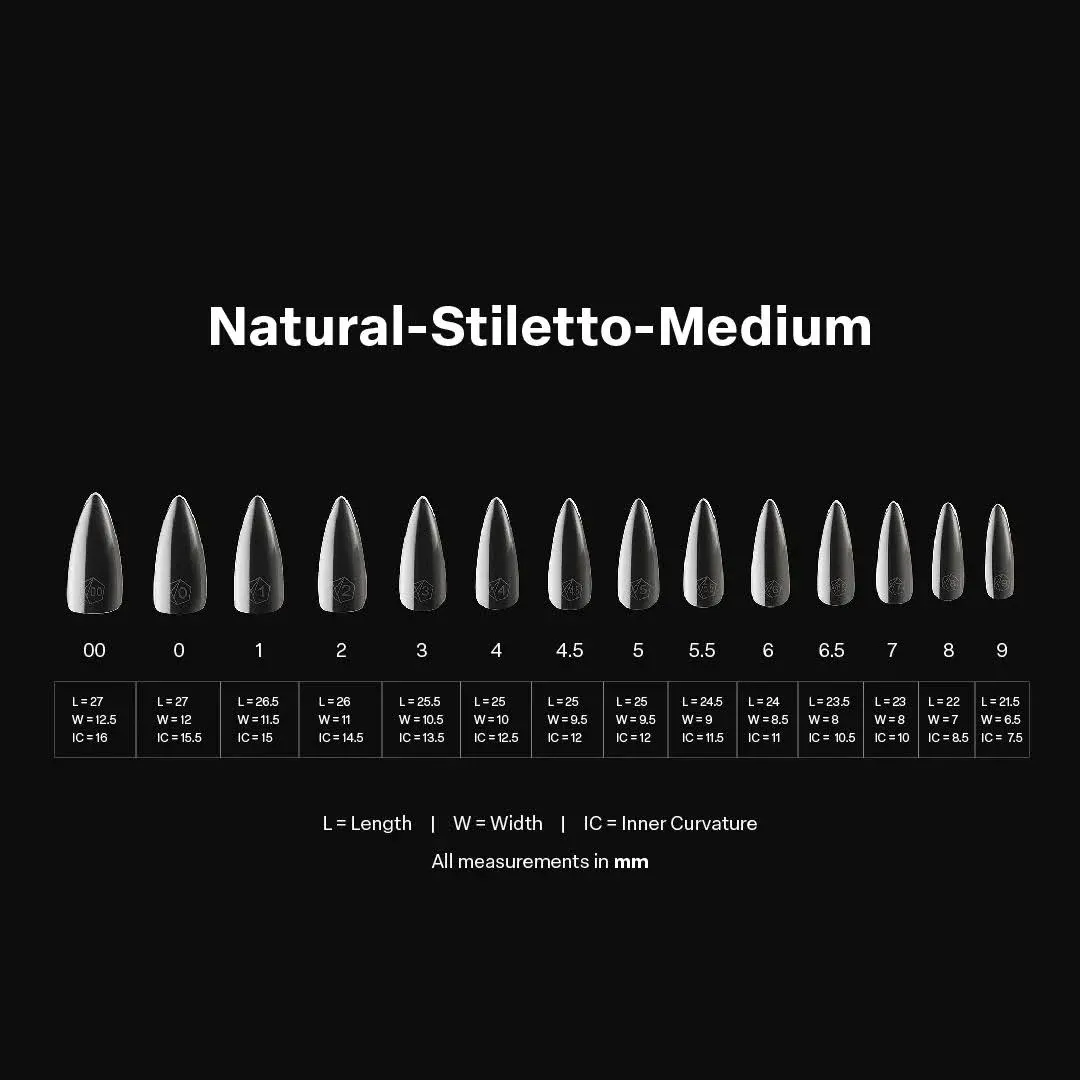 Gel-X Natural Stiletto Medium 2.0 Box of Tips 14 Sizes