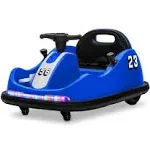 DIY Sticker Race #00-99 Twin-Motor 12V Kids Electric Ride On Bumper Car, Blue, Toys, by Kidzone