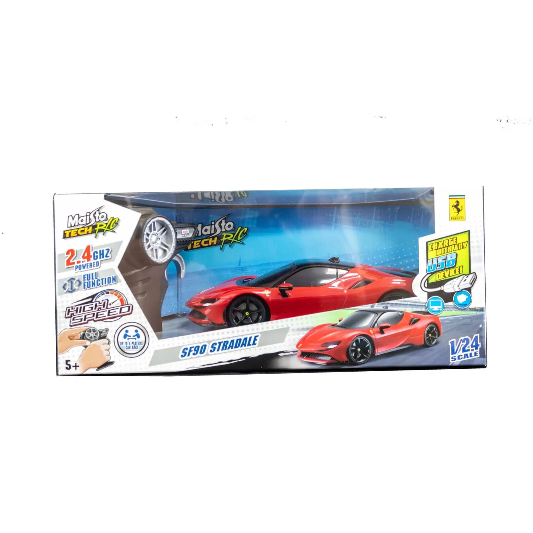 Maisto Tech R/C 1:24 Premium Ferrari SF90 Stradale, Red