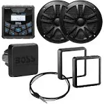 Boss Audio MCKGB450B.6 Marine Package - In-Dash Marine Gauge Digital Media AM/FM