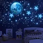 Glow in The Dark Stars for Ceiling,Glow in The Dark Stars and Moon Wall Decals, 1108 Pcs Ceiling Stars Glow in The Dark Kids Wall Decors, Perfect