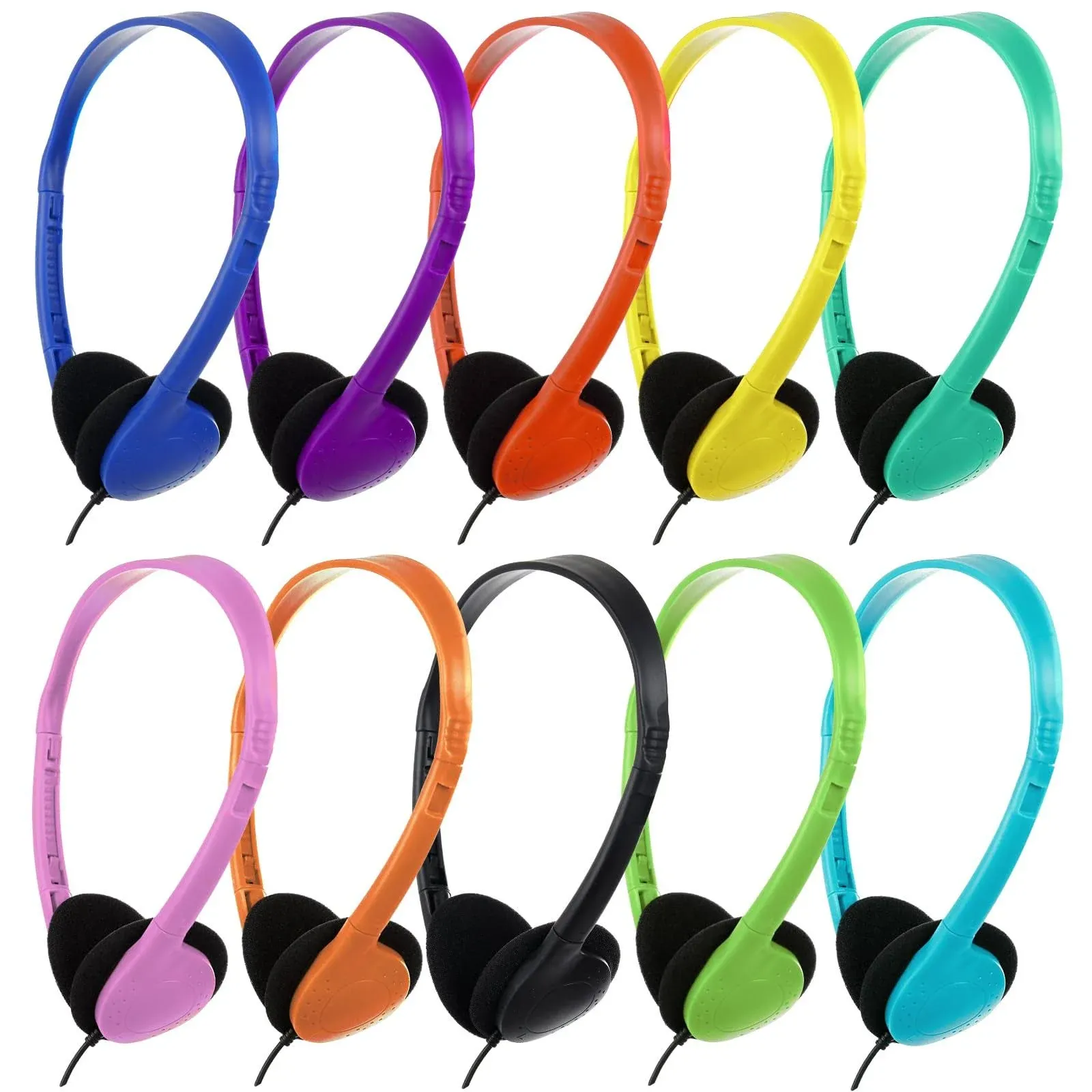 ZXQZYM Kids Headphones Bulk 10 Pack for Classroom Wholesale Adjustable Wired ...