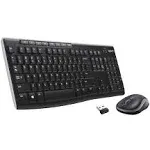 Logitech MK270 Wireless Keyboard And Mouse Combo For Windows, 2.4 GHz Wireless, Compact Mouse, 8 Multimedia And Shortcut Keys, For PC, Laptop - Black