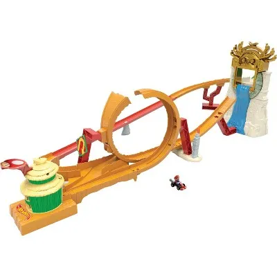 Hot Wheels The Super Mario Bros. Movie Jungle Kingdom Raceway Playset with Mario Die-Cast Toy Car